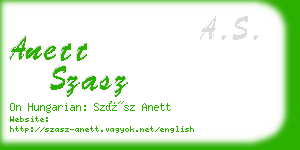 anett szasz business card